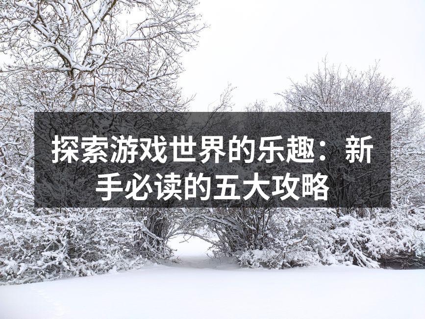 探索游戏世界的乐趣：新手必读的五大攻略